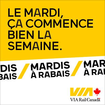 VIA Rail - Mardi à Rabais Bannière web