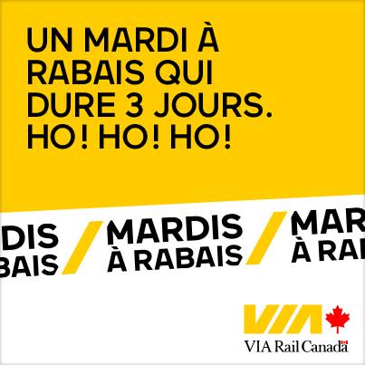 VIA Rail - Mardi à Rabais Bannière web