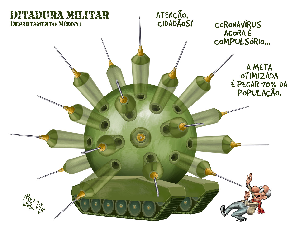 Charge de Renato Aroeira - Ditadura Militar