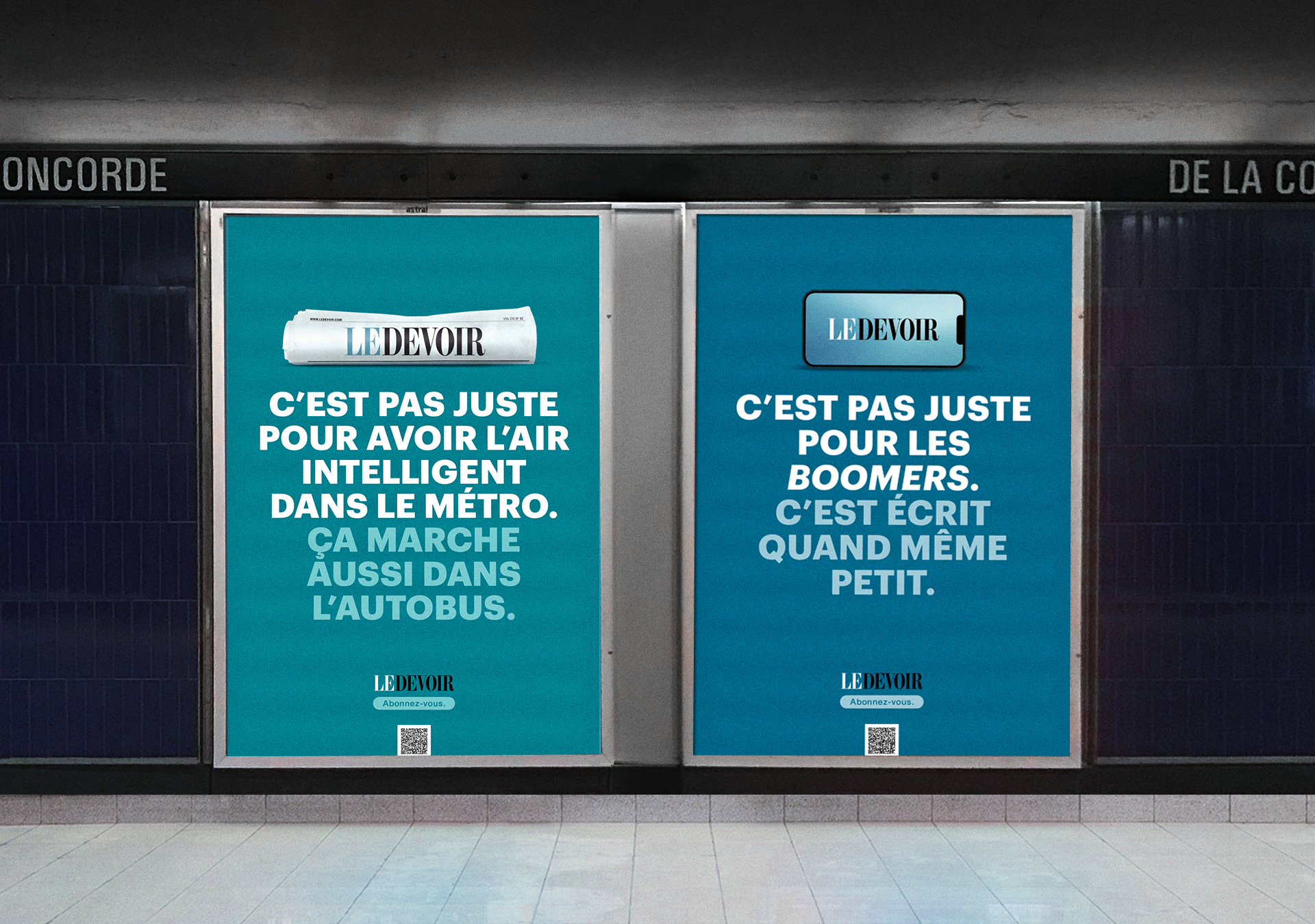 Le_Devoir_metro Affichage - Métro